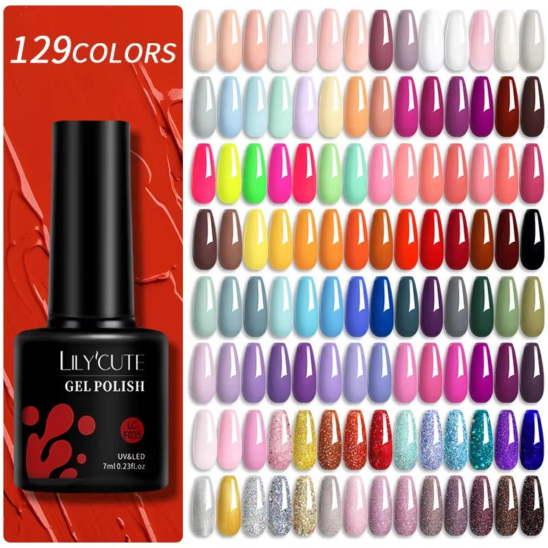 129 Colors 7ML Nail Gel Polish Nail Supplies Vernis Semi Permanent Nail Art Manicure Soak off LED UV Gel Nail Varnishes
