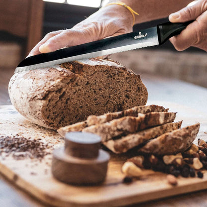 Kitchen Knife Set Kit | Black Magnetic Rack & Sharpener