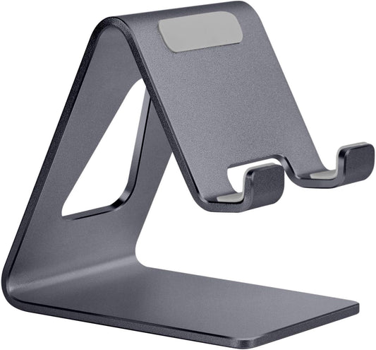 Cell Phone Stand Desk Phone Holder - Aluminum Mobile Phone Cradle Dock for Iphone 13 12 Pro 11 X Xs Max 8 7 6 6S plus SE 5 Samsung All Smart Phones (Dark Gray)
