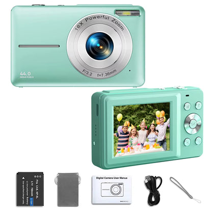 HD 1080P Digital Camera 2.4 Inches Rechargeable Cameras with 16X Zoom Compact Camera 44MP Cameras for Kids Girls Camera Digit